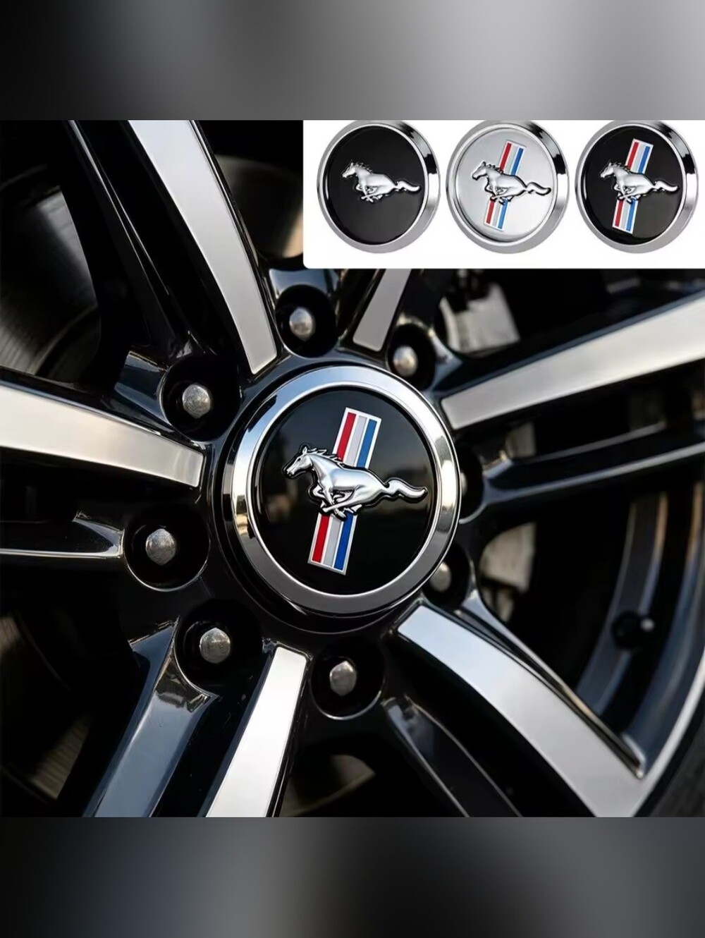 4 Mustang 68mm Badge Wheel Center Caps Rim Caps Hub Caps 2.68"